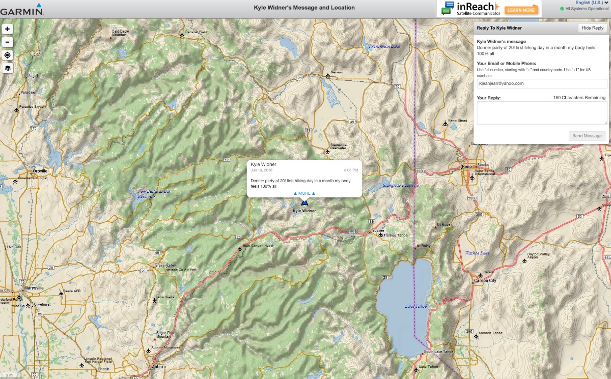 Garmin Donner Pass Checkin PCT 2018